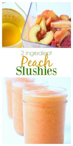 peach slushies in mason jars with orange juice