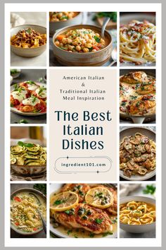 the best italian dishes are featured in this postcard