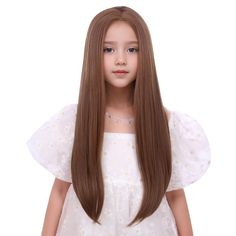 PRICES MAY VARY. -Cap Size：About 19.5 Inches with Adjustable Straps, 2 adjustable straps could help you adjust the wig cap size less or more for about 1-1.5 inches. -Color: Light Brown ,Weight: around 240g Approx，Length: around 22",please allow 5cm/2" in error. -Material: Made of high quality synthetic heat resistant fiber, look natural and touch soft,easy to comb,minimum shedding and tangling -Heat safe: heat resistant up to 150c/302f,please make sue the heat setting below 150c. -Warm Reminder: Brown Middle Part Wig, Brown Middle Part, Brown Straight Wig, Light Brown Wig, Middle Part Wig, Long Light, Long Lights, 1 Rose, Brown Wig