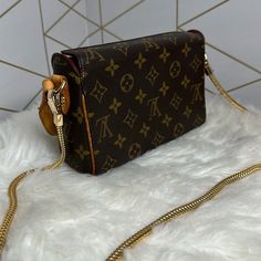 Pre-Loved Louis Vuitton Shoulder Bag Monogram Still Vibrant Leather Strap May Have Tiny Scratches 1 Interior Pocket Edges Piping Discolorations Phone May Fit Generic Chain Strap - Provided Only 8 X 5 Inch #10 Brown Monogram Canvas Flap Bag With Removable Pouch, Monogram Canvas Shoulder Bag With Chain Strap For Travel, Travel Shoulder Bag With Chain Strap And Monogram Canvas, Gold Monogram Canvas Shoulder Bag, Everyday Monogram Canvas Flap Bag With Gold-tone Hardware, Monogram Canvas Flap Bag With Gold-tone Hardware, Brown Monogram Canvas Shoulder Bag With Chain Strap, Gold Monogram Canvas Crossbody Shoulder Bag, Brown Monogram Canvas Bag With Chain Strap