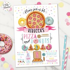 this is a pizza and pajamas birthday party printables for the kids to enjoy