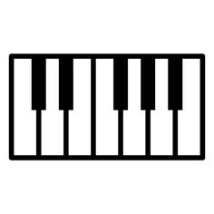 a black and white piano keyboard icon