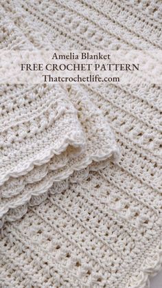 a crocheted blanket is shown with the words, free crochet pattern