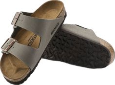 Classic Outdoor Sandals With Cushioned Footbed, Classic Sandals With Leather Footbed For Outdoor, Classic Cushioned Slides For Outdoor, Classic Slip-on Outdoor Sandals, Classic Leather Slides For Outdoor, Stone Birkenstock, Birkenstock Women, Birkenstock Arizona, Nubuck Leather