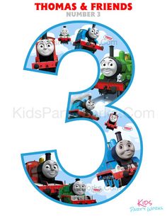 thomas the tank engine number three birthday card