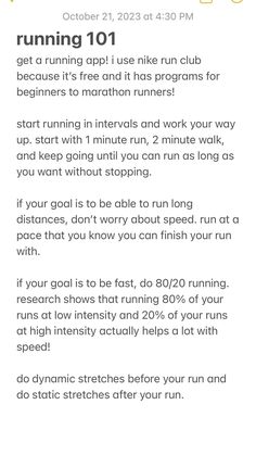 the running 101 app is shown with instructions to run and how to use it on your phone