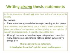 a paper with the words writing strong statements