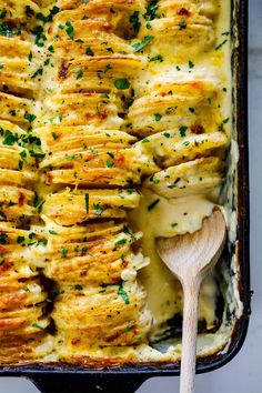 a casserole dish with chicken and cheese