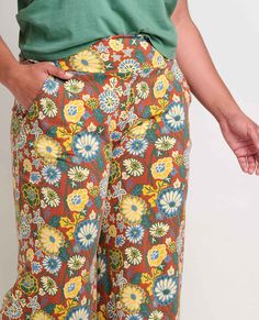 We took details from our favorite Chaka skirt—wide waistband, super soft fabric, wear-anywhere-attitude, and turned them into a year ‘round pant. A fan favorite for good reason: sweatpant comfortable, going-out presentable. Non-stretch Floral Print Wide-leg Pants, Floral Print Wide-leg Pants For Loungewear, Non-stretch Floral Print Bottoms For Loungewear, 70’s Floral Pants, Wide-leg Floral Print Lounge Pants, 70s Floral, Resale Shops, Wide Leg Pant, Wide Waistband