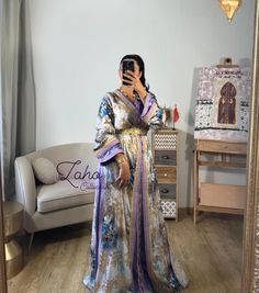 Moroccan takschita made of silk with a belt,consisting of two pieces ,handcrafted with golden threads and decorated buttons .perfect for special occasions ,it features elegance and luxury. Caftan Moroccan, Moroccan Dress, Moroccan Caftan, Dress Clothes For Women, Two Pieces, Special Occasion, Art Collection, Dress Outfits, Bathing Beauties