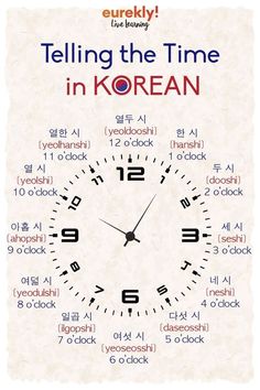 telling the time in korean on a poster