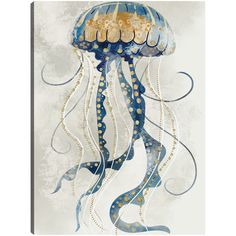 a painting of a jellyfish on a white background