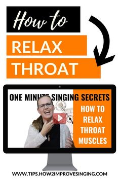 a poster with the words how to relax throat on it and an image of a woman singing