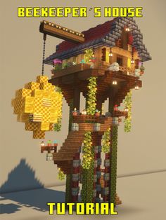 a house made out of lego blocks with the words beekeeper's house