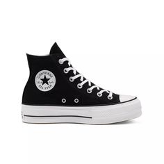 Converse Chuck Taylor All Star Platform Lift "Black" Women\'s Shoe View 1 Black Platform Converse, Cute Converse Shoes, Cute Converse, Converse Platform, Shoes For School, Plateau Sneaker, Chuck Taylor All Star Lift, Back To School Shoes, Dr Shoes