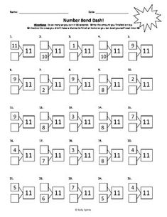 the number bonds worksheet for students to practice numbers and subtractions