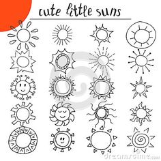 cute little sun drawings for kids