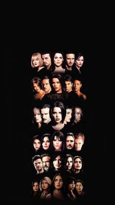 the poster for tv series, which features many different faces and haircuts on each face