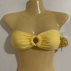 New With Tags. Xhiliaration Bikini Top. Convertible. Yellow. Women’s Size Xs (00). Trendy Bandeau Swimwear With Built-in Bra, Trendy Swimwear With Removable Bra Pads For Vacation, Aliyah Core, Black Bathing Suit Top, Yellow Bathing Suit, Yellow Swimsuit, Target Swimsuits, Core Outfits, Summer Vision