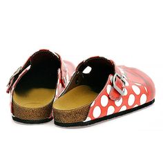 Red and White Polkadot, Red Colored Bow Clogs - WCAL328 – Calceo.co Unicorn Pattern, Red Polka Dot, Butterfly Pattern, Blue Butterfly, Artificial Leather, Leaf Pattern, Black Floral, Peace And Love, Clogs