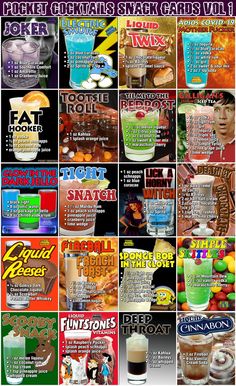 many different types of food and drinks are shown in this collage with the words