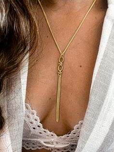 "Welcome to my store! I invite you to enjoy our massive holiday gift sale!! Up to 20% off + free worldwide shipping!! A perfect long Lariat chain necklace for any elegant neckline, And the perfect combination of gold necklace and gold shiny choker necklace, a set of necklaces that creates a kicking style for you effortlessly. Our Y tassel boho necklace is made of high-quality shiny gold plated gourmets with a special element in the center. ♦ The necklaces are 100% handmade jewelry! ♦ Materials ♦ Highest quality 14K gold plating / semi-blackened Sterling Silver plating. ♦ Dimensions ♦ Necklace length - 19.7\" (50 cm) + 2\" (5cm) extension chain. Tie length - 4.33 \" (11 cm) -------------------------------------------------------------- ♦♦ SPECIAL OFFERS ♦♦ ♦♦ TWO NECKLACE SET: Purchase a pe Gold Boho Necklace, Snake Choker Necklace, Dainty Silver Necklace, Necklaces Black, Gold Tassel Necklace, Jewelry Materials, Silver Tie, Tie Necklace, Long Silver Necklace