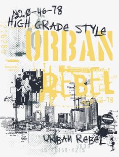 an image of urban art with the words urban arbel written in black and yellow