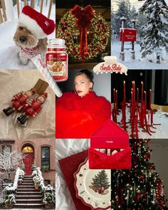 a collage of photos with christmas decorations