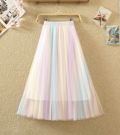 Cute rainbow color tulle skirtFabric: tulleColor: rainbow colorSize(cm): free sizelength 80 waist 60-85 Multicolor Tulle Skirt Summer Dresses, Multicolor Tulle Skirt For Spring, Multicolor Tulle Skirt Dress, Rainbow Tulle Dress For Spring, Spring Rainbow Tulle Dress, Summer Rainbow Tulle Dress, Multicolor Tulle Skirt For Summer, White Tulle Skirt For Summer, Rainbow Skirt For Spring Party