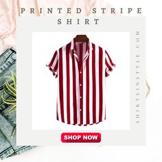 Make a stylish statement with our Printed Stripe Shirt with Short Sleeves! 👕✨ This shirt features a trendy stripe pattern in vibrant colors, adding a pop of personality to your outfit. The short sleeves offer a casual and comfortable fit, perfect for any occasion. Made with high-quality materials, this shirt ensures both style and durability. Elevate your fashion game and embrace the vibrant charm of our Printed Stripe Shirt with Short Sleeves! Trendy White Short Sleeve Shirt For Spring, Slim Fit Collared Top For Summer, Collared Slim Fit Top For Summer, Trendy Graphic Print Short Sleeve Shirt For Spring, Casual Striped Slim Fit Shirt, Striped Cotton Vacation Shirt, Striped Tops With Graphic Print For Summer, Summer Striped Tops With Graphic Print, Trendy Striped Shirt For Vacation