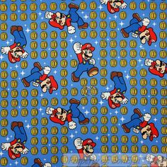 an image of mario and luigi on blue background with gold circles, stars and dots