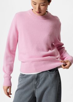 Cashmere Sweater - Pink - Cashmere sweaters - & Other Stories US Pink Cashmere Sweater, Waistcoat Dress, Knit Outerwear, Long Sleeve Jumper, A B C D, Cashmere Jumper, Blazer And Shorts, Tshirt Skirt, Fashion Story