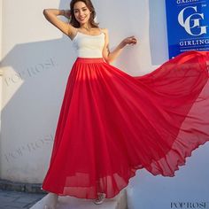 Elegant Tiered Chiffon Beach Fairy Skirt for Dancing, Half-length Skirt Spring Skirt, Fairy Skirt, Dress Stretch, Red Skirt, Dance Skirt, Skirt For Women, Spring Skirts, Fairy Dress, Women's Wardrobe