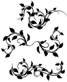 Black Vines Tattoo, Thorn Silhouette, Vine And Thorn Tattoo, Black Silhouette Tattoos, Black Vine Tattoo, Roses And Thorns Tattoo, Background For Tattoos, Rose Thorns Tattoo, Background Filler Tattoo