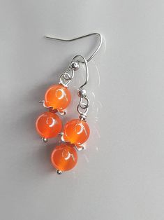 Nickel Free Carnelian Orange Earrings, Crazy Earrings, Jewelry Making Earrings, Making Earrings, Etsy Earrings Dangle, Jewellery Making, Making Ideas, Beaded Earrings, Dangle Drop Earrings