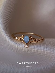 Aviva Princess Aqua Ring – SP Inc. Simplistic Jewelry, Cute Promise Rings, Ethereal Jewelry, Aqua Ring, Pretty Engagement Rings, Dainty Rings, Cute Engagement Rings, Princess Jewelry, Magical Jewelry