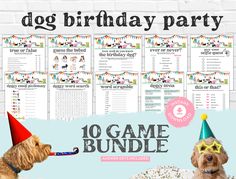 a birthday party game with two dogs