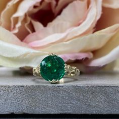 🐣. Offer Xtras! Art Deco Emerald Engagement Ring, Unique Emerald And Diamond Ring, Round Emerald May Birthstone Ring, Solid 14k Yellow Gold Ladies Ring 6227 for $615.0 #PromiseRing #ArtDeco #EngagementRing #14kGoldRing #GiftForHer #RoseGold #UniqueEmeraldRing #MayBirthstoneRing #EmeraldRing #AnniversaryRing Fine Jewelry Round Stone With Prong Setting, Fine Jewelry Round Stone Gemstones With Prong Setting, Fine Jewelry Gemstones With Prong Setting In Round Shape, Heirloom Emerald Ring With Ethical Gemstones For Anniversary, Green 14k Gold Rings For Anniversary, Green 14k Gold Rings With Accent Stones, Yellow Gold Emerald Cluster Ring With Center Stone, Green 14k Gold Ring With Accent Stones, 14k Gold Round Gemstones Fine Jewelry