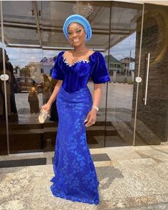 Wedding Guest, Lace style,Owanbe ,Aso ebi dress, Women Dress, African Lace Gown, Dress for Women, Evening Dress, Nigerian Trendy gown Lace Gown For Banquet, Elegant Blue Gown For Ceremony, Fitted Ball Gown Evening Dress For Ceremony, Lace Floor-length Ceremony Dress, Floor-length Dress With Fitted Bodice For Ceremony, Fitted Short Sleeve Dresses For Ceremonies, Fitted Ball Gown For Wedding Guest, Fitted Floor-length Gown For Ceremony, Fitted Floor-length Ceremony Gown