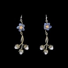 Forget Me Not Earrings - Wire – Michael Michaud US Small Blue Flowers, Michael Michaud, Undying Love, Prom Jewelry, White Freshwater Pearl, Forget Me Not, Nature Jewelry, Dream Jewelry, Inspired By Nature