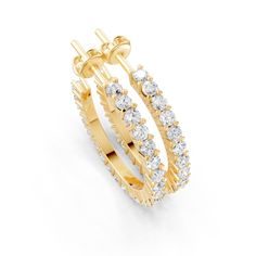 Classic Diamond Hoops, Half Inch Diamond Hoop Earrings for Women, Solid 14k Gold, Yellow Gold/Rose Gold/ White Gold, Real Diamond/Lab Grown  Earring Specifications for the pair: Gold: Made in 14k Solid Gold Hoop Width: 1.3 mm Select your stone Option 1: Natural Diamond ✦ Cut: Round  ✦ Carat: 0.48 Cts ✦ Color-Clarity: G-SI Or Option 2: Lab-Grown Diamonds ✦ Carat: 0.48 Cts ✦ Color-Clarity: F+ / VS1+ Hoop Measurement: Outside diameter is 13 mm and the inside diameter is 10 mm.  <> Customization option: The ring can also be made in 18k and 10k Gold please message me to know more details.  What is a Lab Grown Diamond and a Moissanite: Lab-grown diamonds are created in a controlled environment using advanced technological processes that replicate the natural diamond formation. These diamonds hav Rose Gold White, Diamond Hoop Earrings, Jewelry Earrings Hoops, White Rose Gold, Gold Hoop, Real Diamonds, Gold Yellow, 10k Gold, Diamond Cut