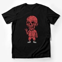 Cool Skull Graphic T-Shirt, Unique Red Skull Artwork, Men's and Women's Casual Streetwear Male T-Shirt Custom graphic T-Shirt.Customize your color Red Crew Neck Shirt For Halloween, Red Shirt With Graphic Print For Halloween, Halloween Front Print Streetwear Shirt, Red Skull Print Top For Halloween, Red Graphic Print Shirt For Halloween, Red Shirt With Front Print For Streetwear, Halloween Streetwear Shirt With Front Print, Red Graphic Shirt For Streetwear, Pre-shrunk Red T-shirt For Halloween