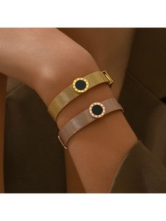 A French Elegant Roman Numerals Bracelet Stainless Steel Elegant Female Jewelry Suitable For Daily Wear Rose Gold,Yellow Gold    Stainless Steel     Women Fashion Jewelry, size features are:Bust: ,Length: ,Sleeve Length: Roman Numeral Bracelet, Female Jewelry, Gold Collar, Watches Women Fashion, Roman Numerals, Gold Design, Gold Yellow, Stainless Steel Bracelet, Watch Strap