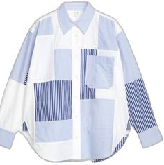 Patchwork Shirts Women, Patchwork Clothes, Fabric Patchwork, Patchwork Shirt, Shirt Cuff, Leftover Fabric, Comme Des Garcons, Classic Shirt