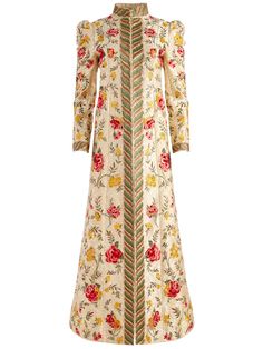 This maxi coat is made by artisans-and you can tell. It includes the most exquisite embroidery and details, you'll want to wear it and not take it off. It includes a bodycon fit and puffed sleeves to make it a total statement. alice + olivia Thomas Puff Sleeve Embroidered Maxi Coat in Light Gold, Size XL Luxury Spring Outerwear With Floral Embroidery, Luxury Long Sleeve Outerwear With Floral Embroidery, Fitted Long Outerwear For Festive Season, Long Floral Embroidered Outerwear For Fall, Elegant Long Embroidered Outerwear, Elegant Long Outerwear With Intricate Embroidery, Long Spring Outerwear With Intricate Embroidery, Spring Long Outerwear With Intricate Embroidery, Long Outerwear With Intricate Embroidery For Spring