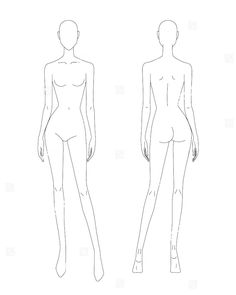 a female mannequin standing in front and back view with the body facing forward