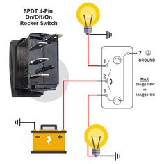 an electrical wiring diagram with two lights and one switch