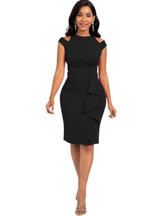 Material:70-80% Polyester. Features:Sleeveless. crew-neck. cut-out. solid color. bodycon. midi dresses.Style:Casual/Party. Knee-length Solid Color Bodycon Midi Dress, Knee-length Bodycon Midi Dress, Solid Color Knee-length Sleeveless Dress For Date Night, Solid Knee-length Sleeveless Dress For Date Night, Solid Color Bodycon Midi Sheath Dress, Solid Color Bodycon Sheath Midi Dress, Knee-length Bodycon Cutout Midi Dress, Bodycon Cutout Knee-length Midi Dress, Bodycon Cutout Midi Dress