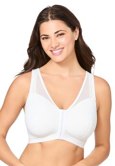 It doesn't get more comfortable than The Harper Bra. It has unique cut and sew foam cups for a perfect fit, lift and natural shape. The wide bottom band has a comfort elastic and stays in place. Wide, flat, tank top-style straps and a smooth flat back. Cut and sew foam cups for a perfect fit, lift & natural shapeSide bottom band with comfort elastic keeps the bra anchoredWire-freeWide, flat, tank-top-style strapsSmooth flat backNylon/spandex; importedHand wash Leading Lady  | Plus Size Women's T Lady In White, Most Comfortable Bra, Comfortable Bra, Thermal Sweater, Foam Cups, New Bra, Tunic Tank Tops, Sweater Collection, Midi Dress Party