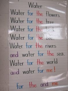 a sign with words written on it that say water for the flowers